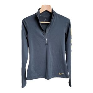 Nike Pro Dri-Fit Women’s Black and Gold Half Zip Athletic Pullover Size Medium